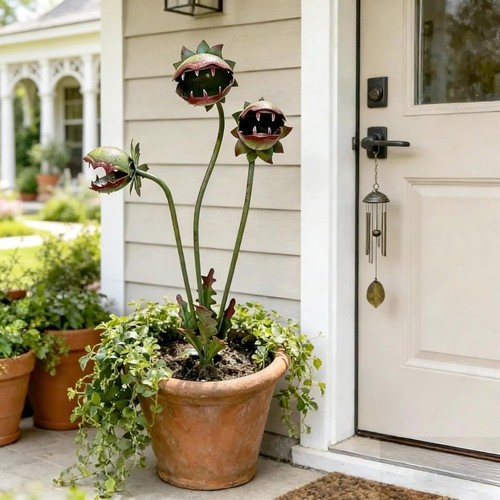 Metal carnivorous plant garden - carnivorous,
