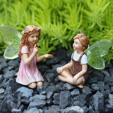 2x Flower Fairy Sculptures