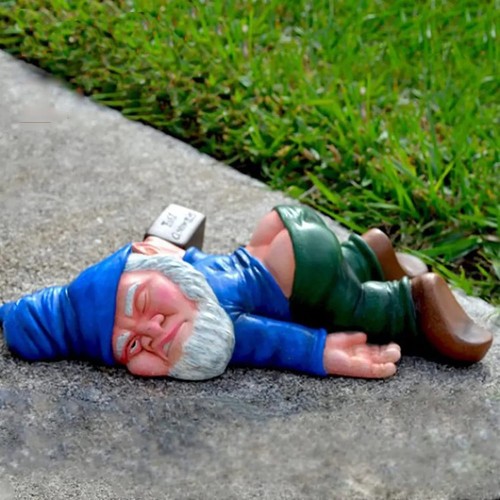 15cm drunken garden gnome - drunken,