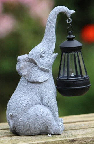 Garden ornament elephant - elephant, solar