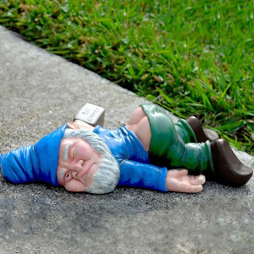 Funny drunk dwarf - drunk, garden