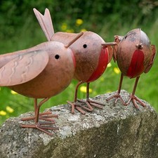 3Pcs Robin Garden Ornaments
